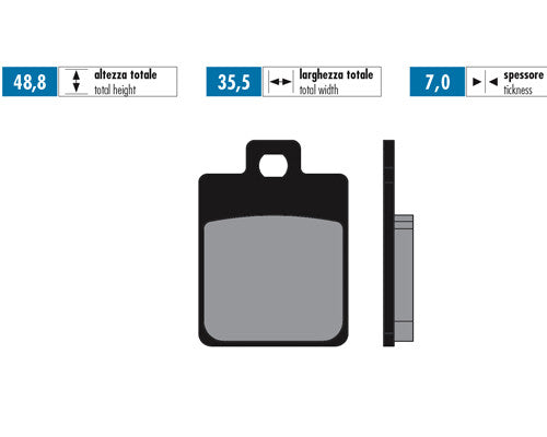 POLINI Racing Vespa Front Brake Pads PX Hengtong (2011-2017) Piaggio MP3, Liberty, Zip