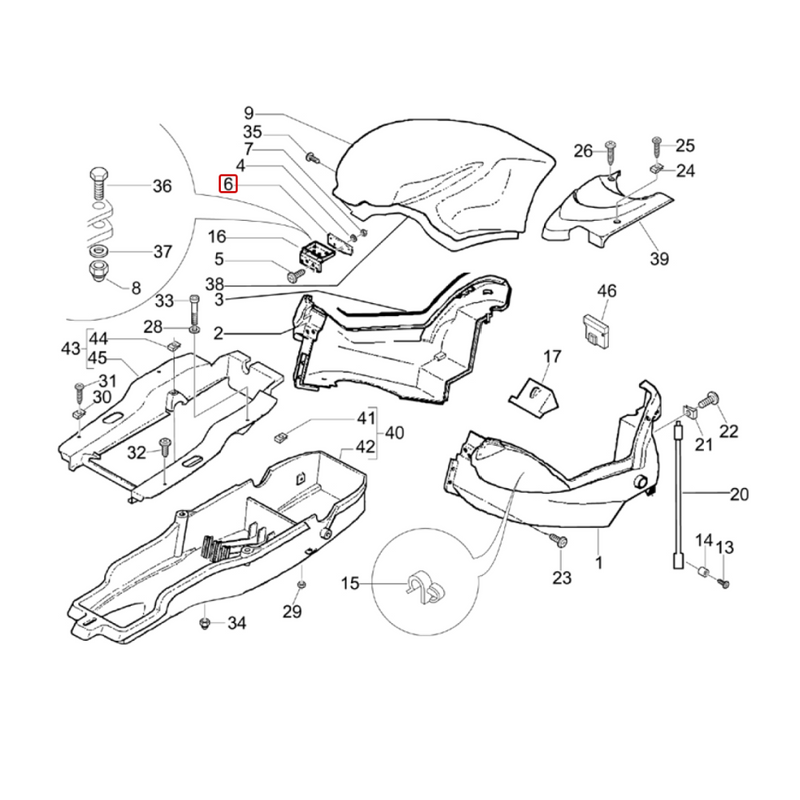 Gilera DNA 50-180 Fuel Tank Locking Plate