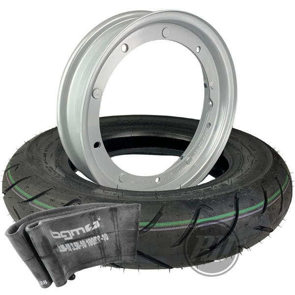 BGM Original Grey Split Rim & Dunlop Scootsmart Wheel Assembly